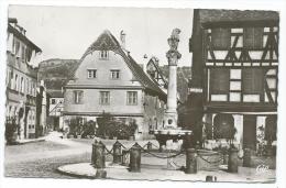 CPSM MOLSHEIM, PLACE DE L'HOTEL DE VILLE ET LA FONTAINE, Format 9 Cm Sur 14 Cm Environ, BAS RHIN 67 - Molsheim