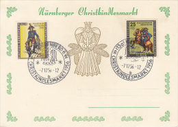 NURNBERG CHRISTMAS MARKET, ANGEL, POSTMEN, SPECIAL POSTCARD, 1956, GERMANY - Lettres & Documents