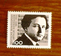 ALLEMAGNE Musique, Yvert N° 1423 ** Neuf Sans Charniere. MNH/ Centenaire De La Naissance Du Compositeur Arthur Honegger - Music