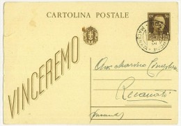 CARTOLINA POSTALE  - ANNO 1943 - PROPAGANDA DI GUERRA - VINCEREMO - MONTELUPONE (MACERATA) - - Propagande De Guerre