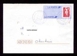 France Entier Env. Briat Voyagé Oblitération Bourges 09-08-1994 Agr. 998 Pas De Lot - Standard Covers & Stamped On Demand (before 1995)