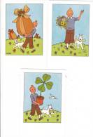 HERGE -  3 Cartes Tintin - Hergé