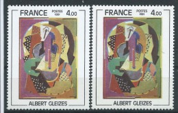 [13] Variétés : N° 2137 Gleizes Double-frappe Du Brun Foncé + Normal ** - Unused Stamps