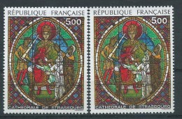 [13] Variétés : N° 2363 Cathédrale De Strasbourg Fond Vert-clair Au Lieu De Vert Bleu Et Orange Vs Rouge + Normal ** - Ungebraucht