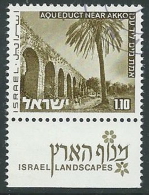 1971-74 ISRAELE USATO VEDUTE 1,10 L CON APPENDICE - T3 - Used Stamps (with Tabs)