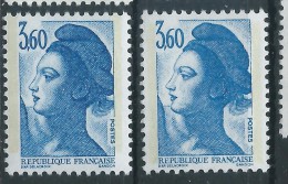 [13] Variétés : N° 2485 Liberté De Gandon Bleu Au Lieu De Bleu-violet + Normal ** - Unused Stamps