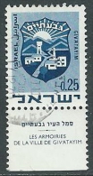 1969-70 ISRAELE USATO STEMMI DI CITTA 25 A CON APPENDICE - T3 - Gebruikt (met Tabs)