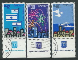 1966 ISRAELE USATO ANNIVERSARIO DELLO STATO CON APPENDICE - T3 - Oblitérés (avec Tabs)