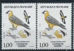 [13] Variétés : N° 2337 Gypaete Barbu Impression Défectueuse Du Jaune + Normal ** - Unused Stamps