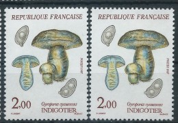 [13] Variétés : N° 2488 Indigotier Bleu Très Déplacé + Normal ** - Unused Stamps