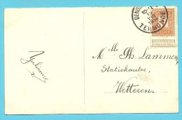 108 Op Kaart Met Stempel DENDERMONDE / TERMONDE Op 10/8/1914  (Offensief W.O.I) - Unbesetzte Zone