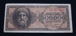 5 TYPE, GREECE 500,000 DRACHMAI 1944, VF, 2 SMALL LETTERS BEFORE BIG NUMBERS, SERIAL# AI - 154614 - Griekenland
