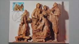 Luxemburg 1140 Yt 1090 Maximumkarte MK/MC, SST Weihnachten 14.12.1985, Anbetung Der Könige; Alabaster-Skulptur (16. Jh.) - Cartes Maximum
