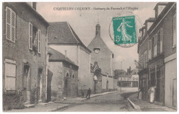 RARE Loiret 45 - CHATILLON COLIGNY Le Faubourg Du Puyrault Et L´Hospice Avec Animation Devanture Commerce Rocher - Chatillon Coligny