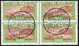 1925. Views And Buildings. 50 Aur Green/brown 4-Block. (Michel: 118) - JF191591 - Unused Stamps