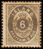 1876. Aur-Issue. 6 Aur Grey. Perf. 14x13½ (Michel: 7A) - JF191462 - Usati