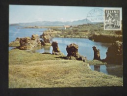 Carte Postale The Lake Myvatn With Its Peculiar Lava Formations30/03/1965 - Storia Postale