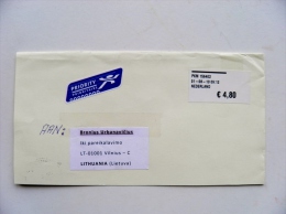 Cover Sent From Netherlands  Atm Stamp Label - Lettres & Documents