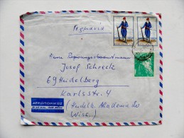 Cover Sent From Greece 1966 Man With Gun - Cartas & Documentos