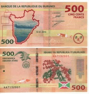 BURUNDI  New  500 Francs  Dated 15.01.2015  Pnew  UNC - Burundi