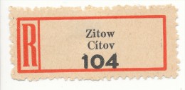 Böhmen Und Mähren / R-label: Zitow - Citov (number "104") German-Czech Text (BM1-0331) - Andere & Zonder Classificatie