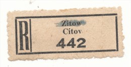 Böhmen Und Mähren / R-label: Zitow - Citov (number "442") Nationalized - German Text Removed (BM1-0332) - Otros & Sin Clasificación