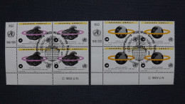 UNO-Wien 147/8 Yv 163/4 Oo/FDC-cancelled Eckrandviererblock ´C´, 45 Jahre Weltgesundheitsorganisation (WHO) - Used Stamps