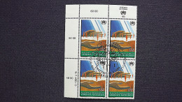 UNO-Wien 166 Oo/FDC-cancelled Eckrandviererblock ´A´,Hoher Flüchtlingskommissar Der Vereinten Nationen (UNHCR - Used Stamps