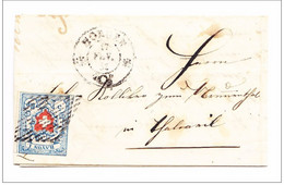 Heimat ZH HORGEN 17.2.1852 2-Kreis-Stempel 5Rp. Rayon I Auf Brief Nach Thalwil - 1843-1852 Federal & Cantonal Stamps