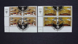 UNO-Wien 184/5 Oo/FDC-cancelled Eckrandviererblock ´C´, 10. Jahrestag Des Internationalen Jahres Der Jugend - Used Stamps