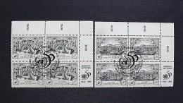 UNO-Wien 186/7 A Oo/FDC-cancelled Eckrandviererblock ´B´, 50 Jahre Vereinte Nationen (UNO) - Used Stamps