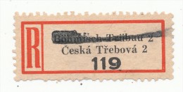 Böhmen Und Mähren / R-label: Böhmisch-Trübau 2 - Ceska Trebova ("119") Nationalized - German Text Removed (BM1-0350) - Otros & Sin Clasificación