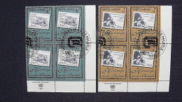 UNO-Wien 236/7 Oo/FDC-cancelled Eckrandviererblock ´C´, Hommage An Die Philatelie - Used Stamps
