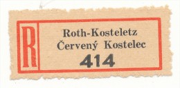 Böhmen Und Mähren / R-label: Roth-Kosteletz - Cerveny Kostelec ("414" And "7") German-Czech Text (BM1-0360) - Other & Unclassified