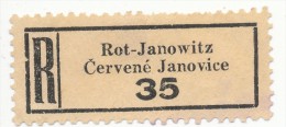 Böhmen Und Mähren / R-label: Rot-Janowitz - Cervene Janovice (number "35") German-Czech Text (BM1-0366) - Otros & Sin Clasificación