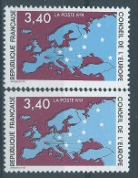 [13] Variétés Services N° 107 Conseil De L'Europe Bleu-gris Au Lieu De Bleu  + Normal ** - Unused Stamps