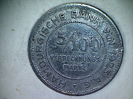 Allemagne - Hamburgische Bank 5/100 Verrechnungsmarke 1923 - Otros & Sin Clasificación