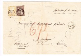 Heimat ZH WETZIKON 30.1.1862 Mit 5 Und 20Rp. Strubel Auf Brief - Cartas & Documentos