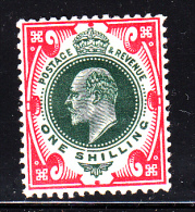 Great Britain MH Scott #138a 1sh Edward VII, Scarlet & Dark Green - Nuevos