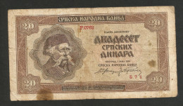 SERBIA - NATIONAL BANK - 20 Dinara (Belgrade - 1941) - Serbien