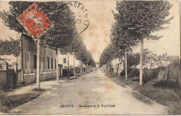 CPA RARE ARGENT SUR SAULDRE  BOULEVARD DE LA REPUBLIQUE - Argent-sur-Sauldre