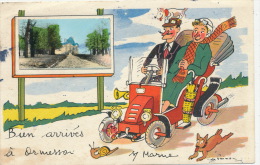 ORMESSON SUR MARNE - Jolie Carte Fantaisie Avec Automobile "Bien Arrivés à ORMESSON SUR MARNE " - Ormesson Sur Marne