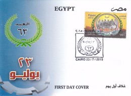 Fdc EGYPT 2015 Egypt 23rd Of July  Revolution 63rd Anniversary */* - Lettres & Documents