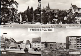 Freiberg In Sachsen - S/w Mehrbildkarte 11  Großbildkarte - Freiberg (Sachsen)