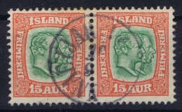 ICELAND: Mi Nr 54  Used  1907  Pair - Gebruikt