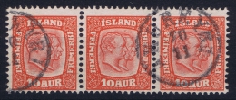 ICELAND: Mi Nr 53  Used  1907  Strip - Gebruikt