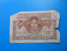 TERRITOIRES OCCUPES TRESOR FRANCAIS 5 Francs - 1947 Trésor Français