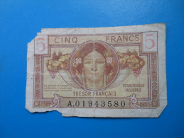 TERRITOIRES OCCUPES TRESOR FRANCAIS 5 Francs - 1947 Franse Schatkist