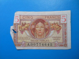 TERRITOIRES OCCUPES TRESOR FRANCAIS 5 Francs - 1947 Franse Schatkist