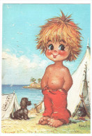 CPSM GAMINS POULBOT ENFANT  MICHEL THOMAS QU ELLE BELLE JOURNEE CAMPING BORD DE MER C/100 N°72 - Thomas